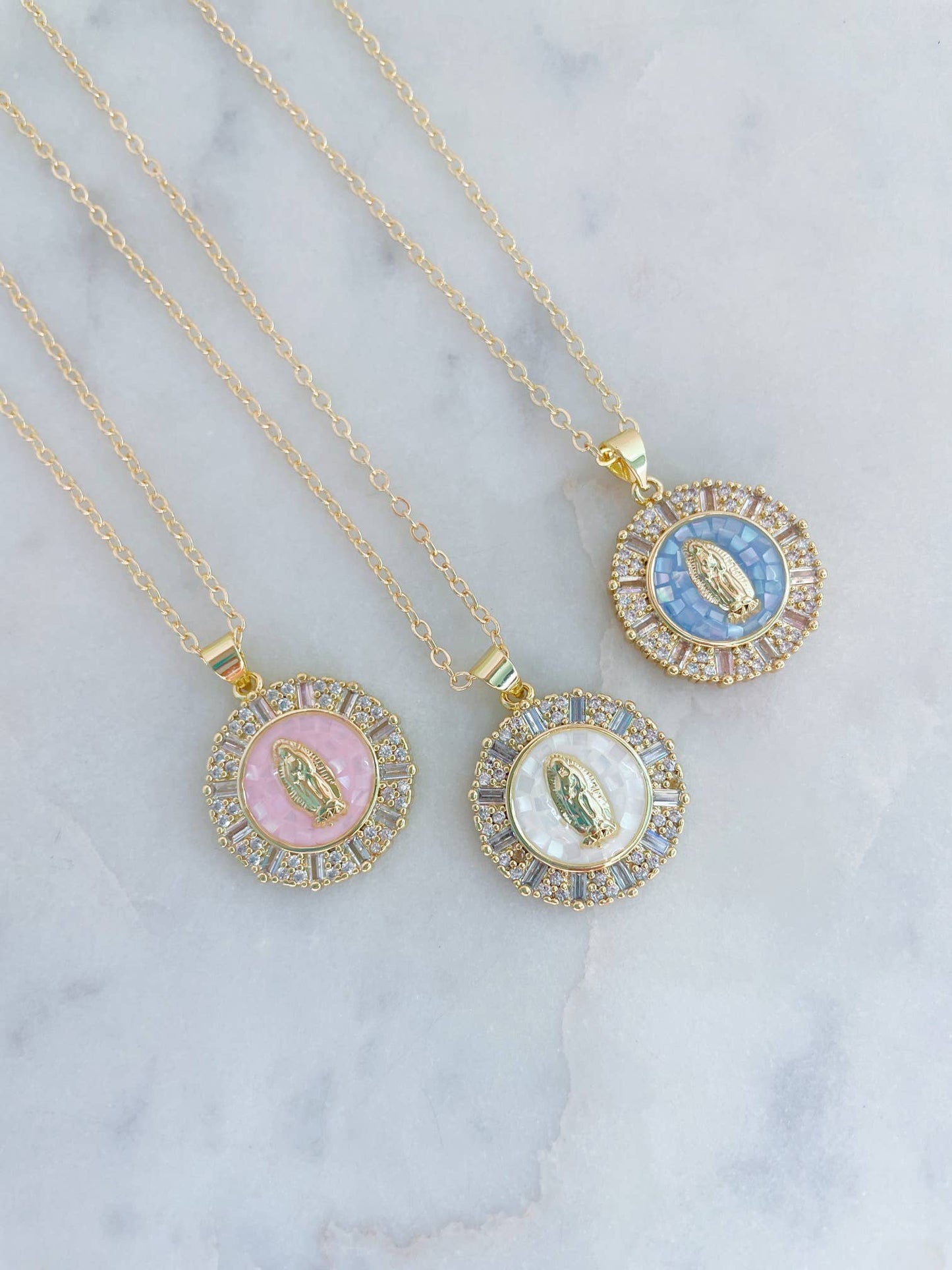Gold Virgin Mary Necklace, Religious Jewelry, Catholic Gifts