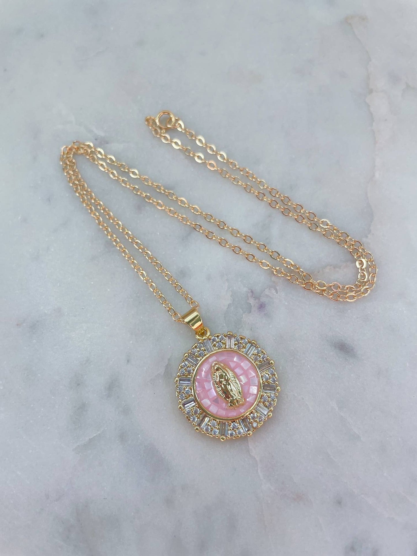 Gold Virgin Mary Necklace, Religious Jewelry, Catholic Gifts