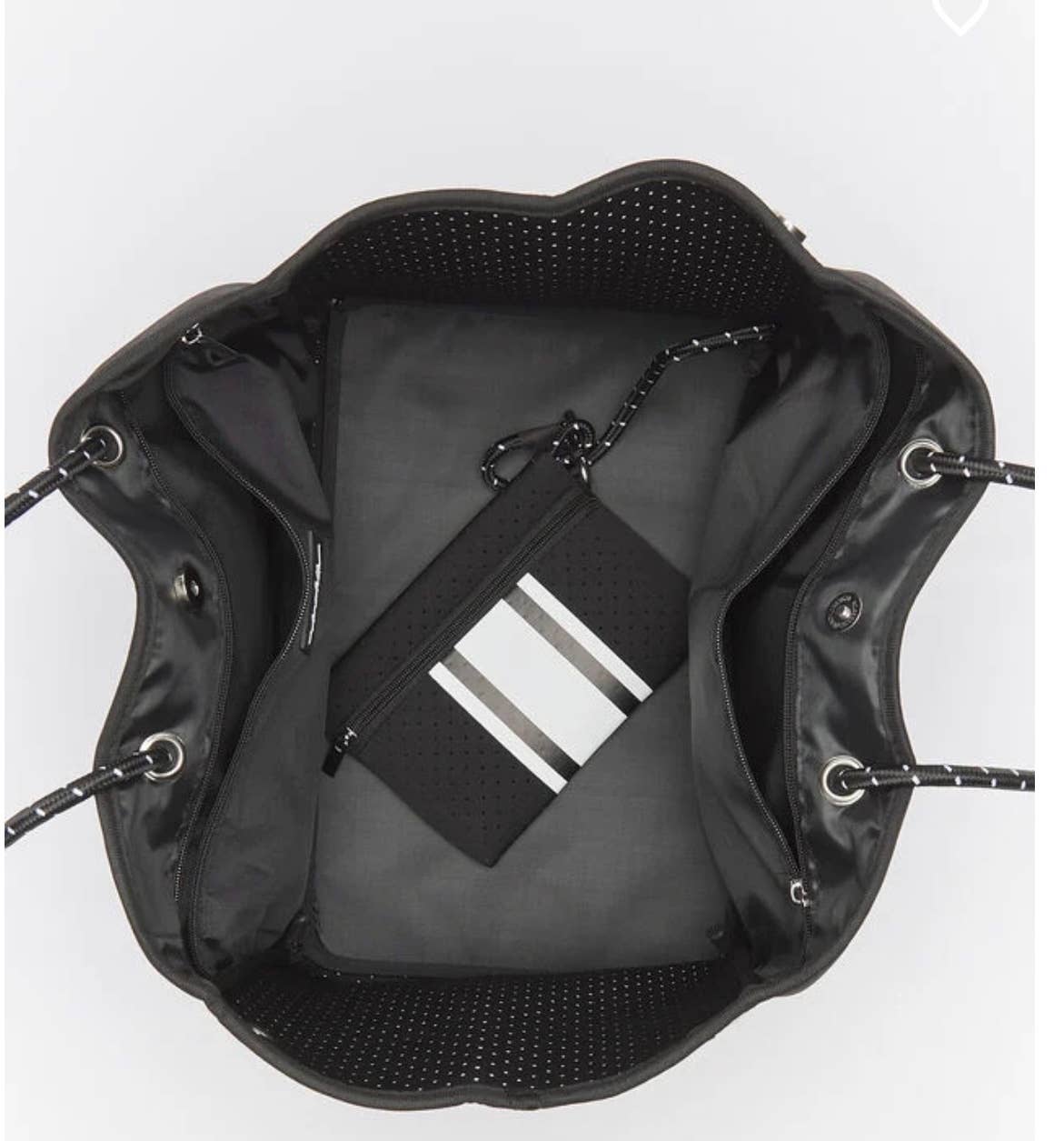 The Ella Tote Black With White Stripes