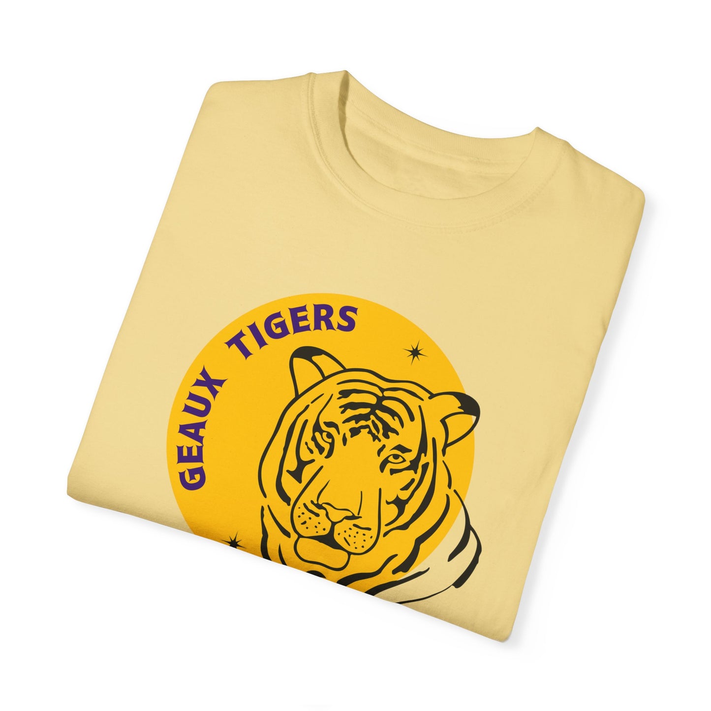 Purple and Gold, Football, Baseball, Basketball,Geaux Tigers, Gameday, Unisex Garment-Dyed T-shirt