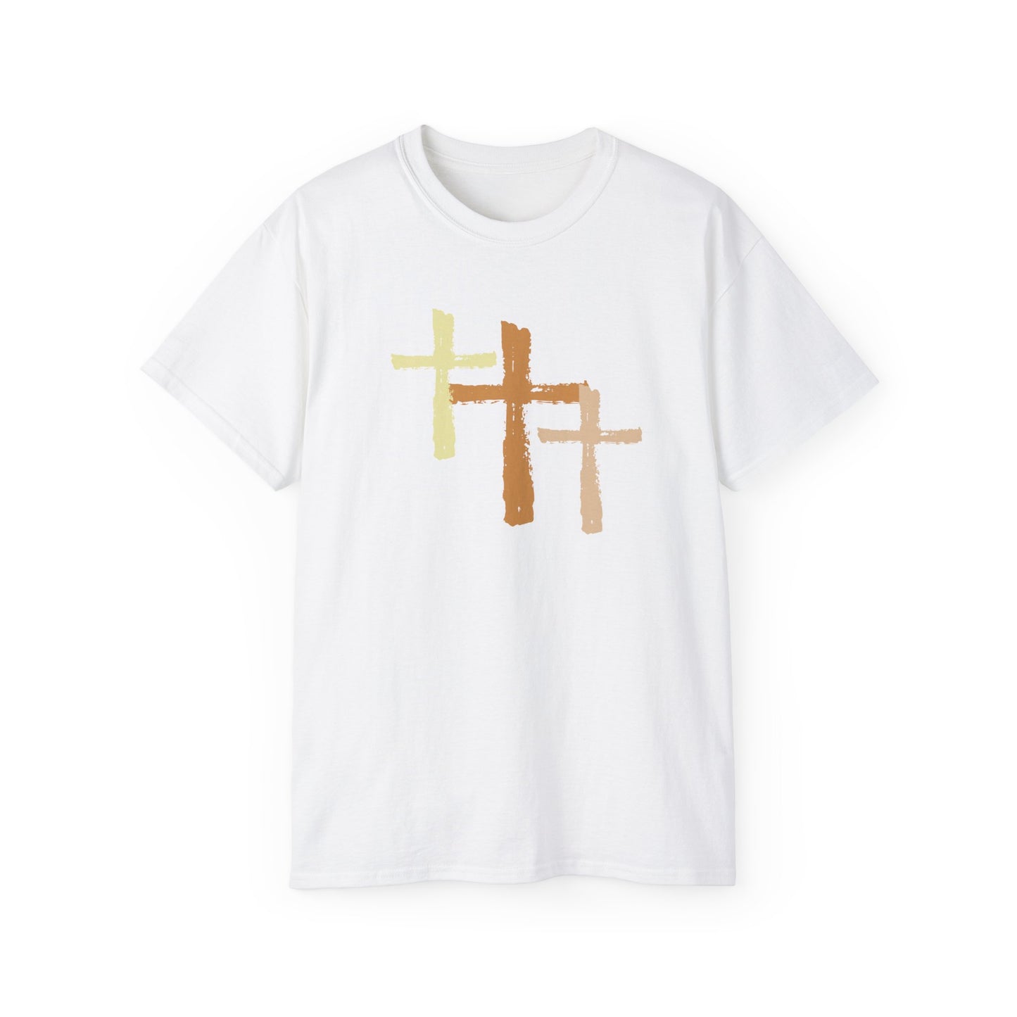 Christian, 3 Crosses, Religious Unisex Ultra Cotton Tee