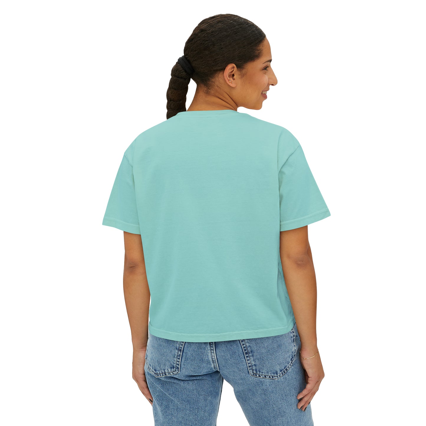 Christian, Multi Colored, Cross, Women's Boxy Tee in Several Colors, Comfort Colors