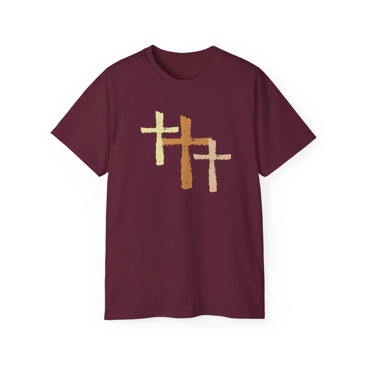 Christian, 3 Crosses, Religious Unisex Ultra Cotton Tee