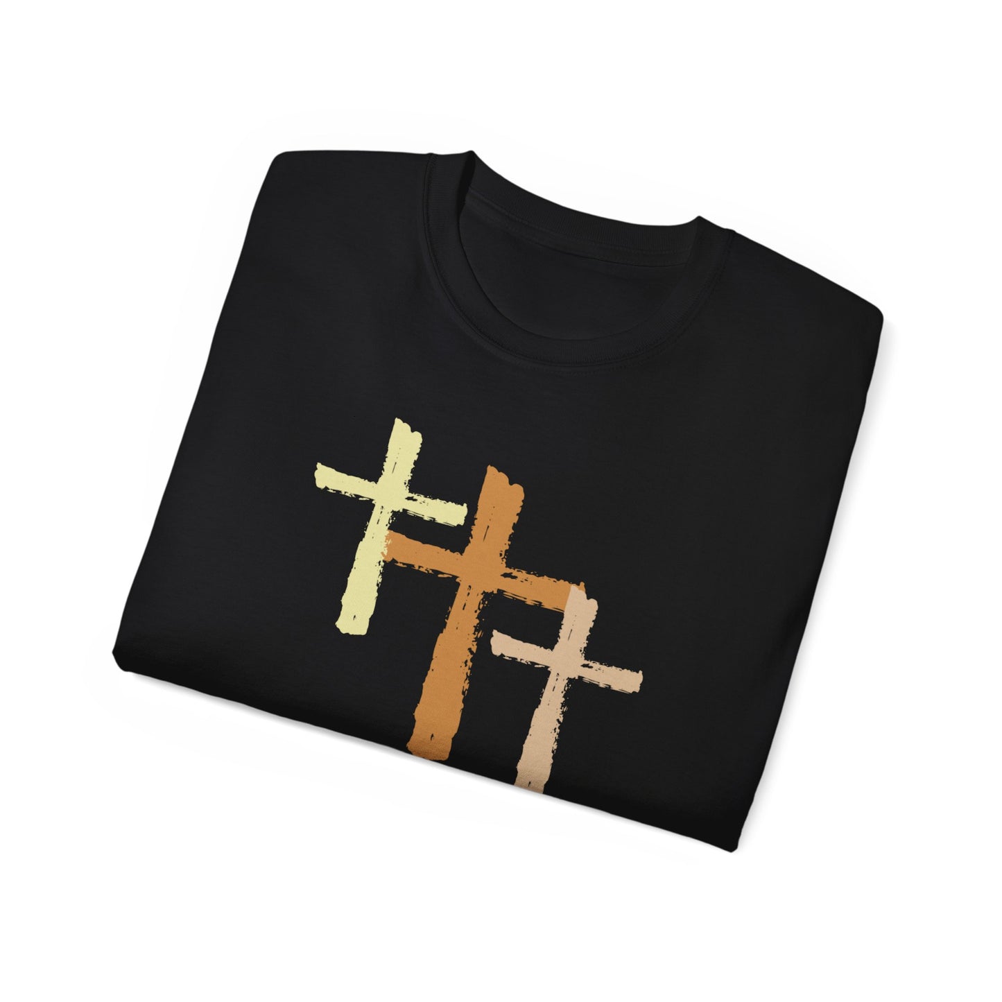 Christian, 3 Crosses, Religious Unisex Ultra Cotton Tee