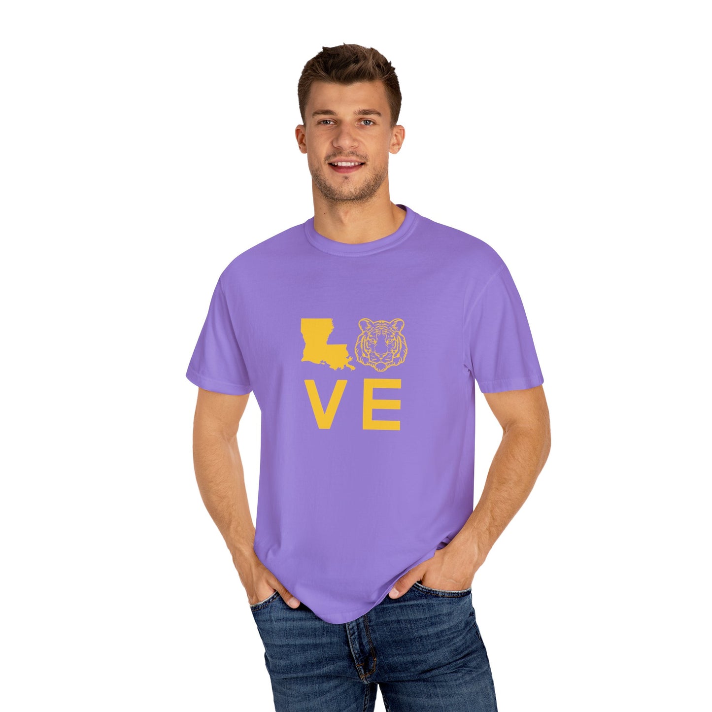 LSU, Purple and Gold, Comfort Colors, Unisex Garment-Dyed T-shirt, 2 Colors