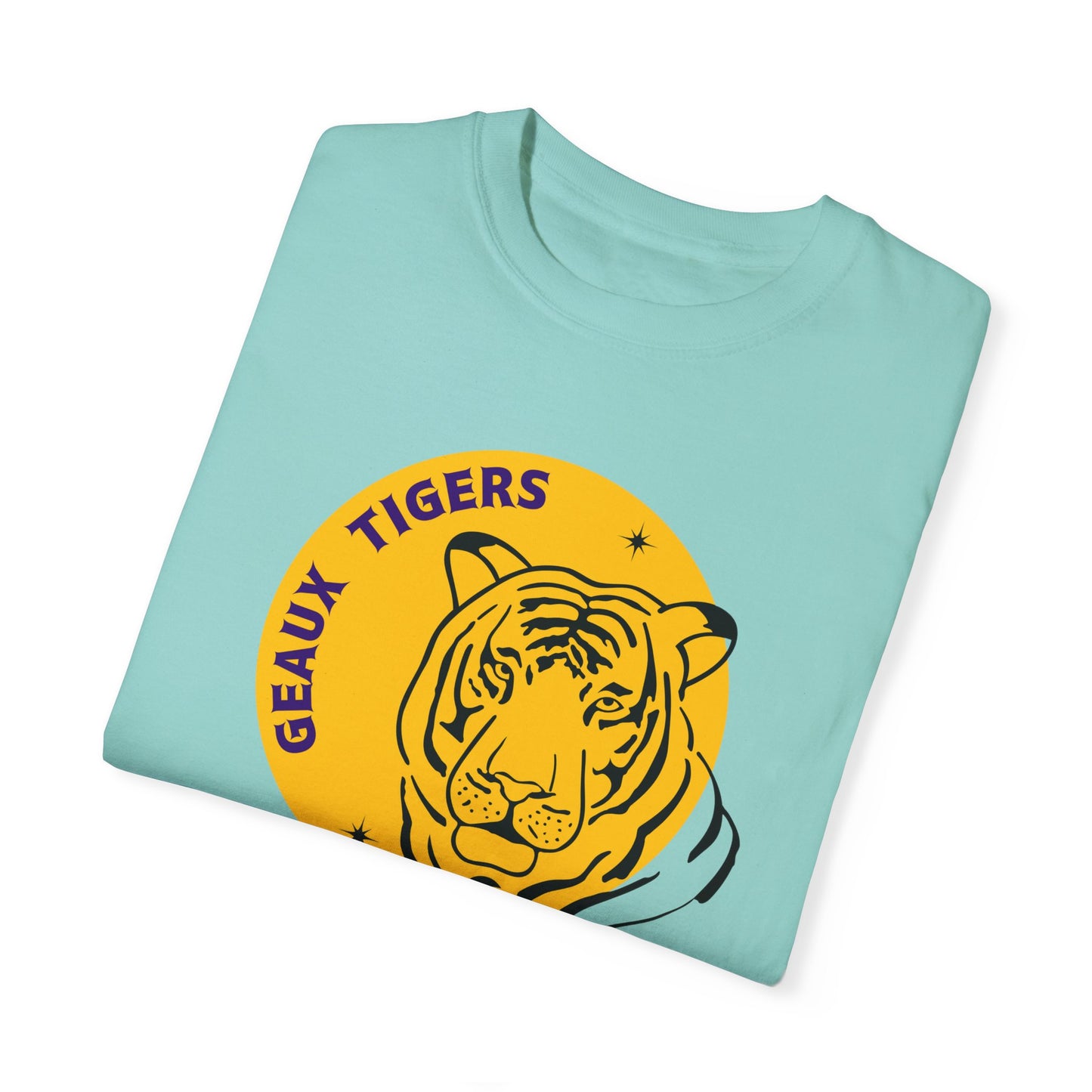 Purple and Gold, Football, Baseball, Basketball,Geaux Tigers, Gameday, Unisex Garment-Dyed T-shirt