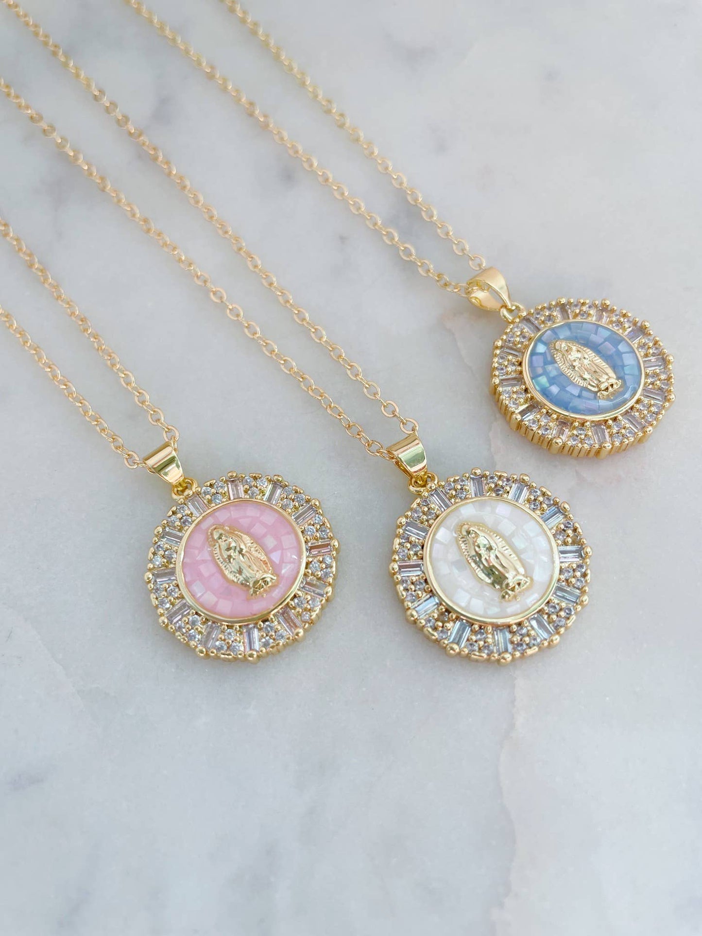 Gold Virgin Mary Necklace, Religious Jewelry, Catholic Gifts