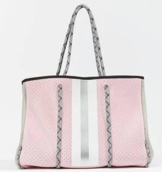 The Marin Tote Pastel Pink With Silver