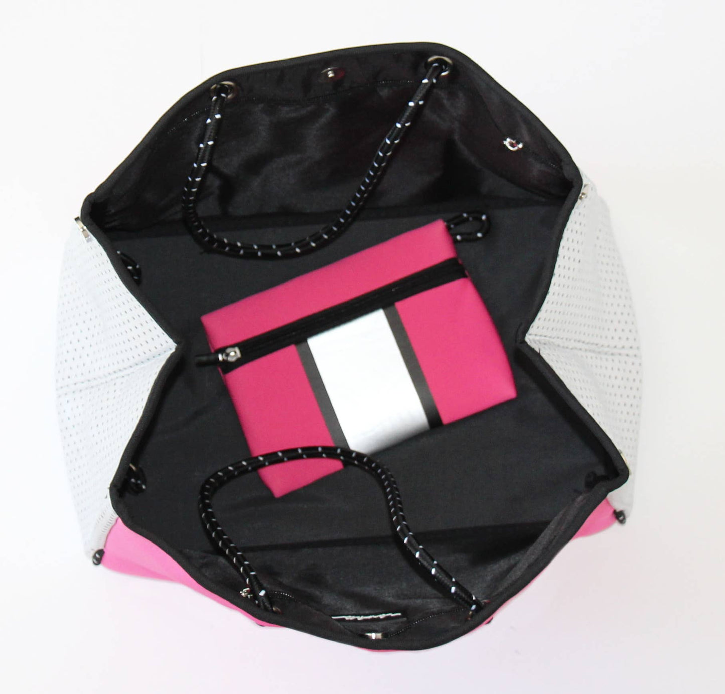 The Ella Tote Hot Pink With Silver